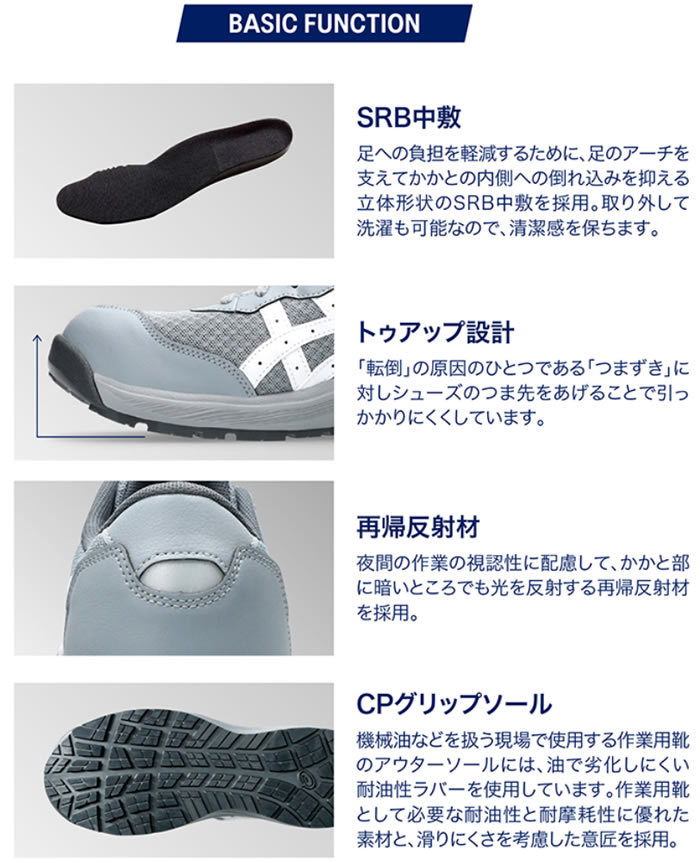ASICSアシックスのCP221ウィンジョブ安全スニーカー-特徴