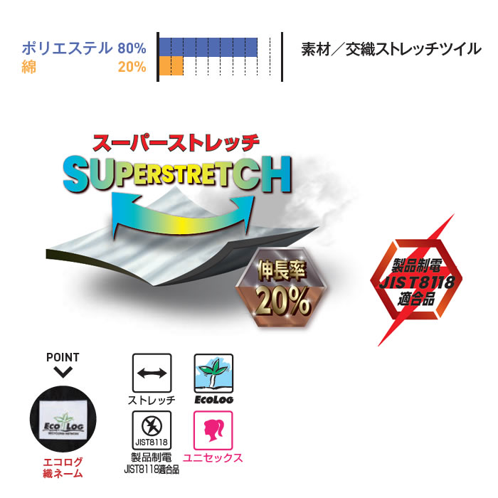 EBA331 ノータックパンツ BIGBORN ビッグボーン 秋冬 作業服 作業着 S～7L ポリエステル80％・綿20％ 交織ストレッチツイル-特徴