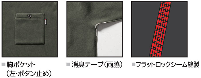 バートル・BURTLE4093 モックネックホットTシャツ-特徴