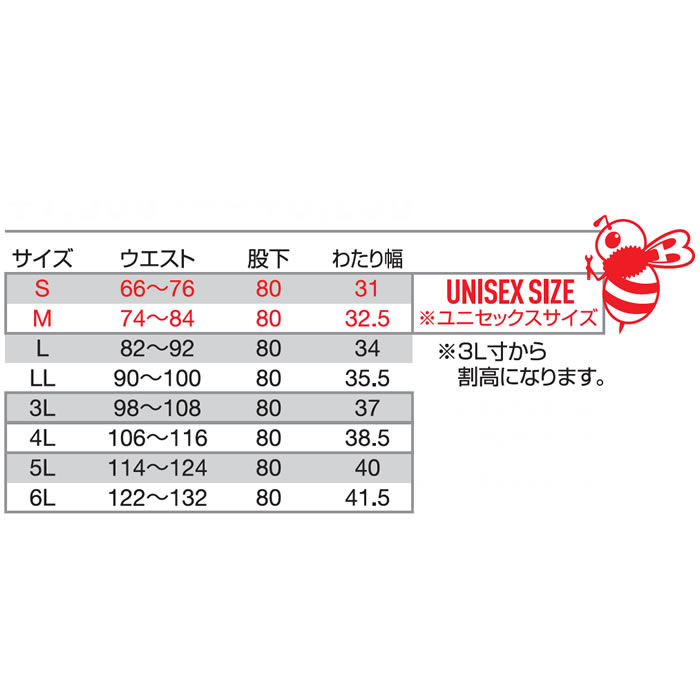 9522 カーゴパンツ ユニセックス ノータック BURTLE バートル 秋冬 作業服 作業着 S～6L ポリエステル70％・複合繊維30％ コンパクトドビーストレッチクロス-サイズ