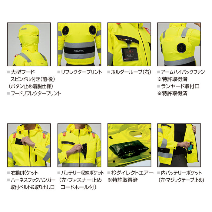 AC2114 ACベスト ハイバック仕様 ユニセックス BURTLE バートル 春夏 作業服 作業着 S～4XL ポリエステル100％ 高密度エコリップストップ-特徴