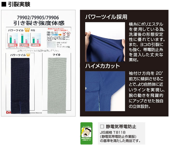 DAIRIKI大川被服の引き裂きに強い作業服V-MAXシリーズ