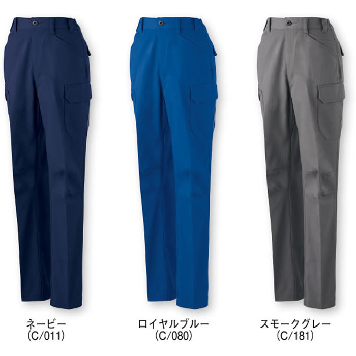 11216 エコ製品制電ストレッチレディースカーゴパンツ 自重堂 Jichodo 秋冬 作業服 作業着 SS-5L ポリエステル74％・複合繊維21％・綿5％ レイピマピケ-カラーバリエーション
