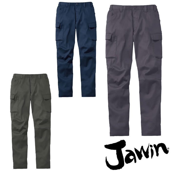 53602 ストレッチノータックカーゴパンツ 自重堂 JAWIN 秋冬 作業服 作業着 SS～5L 綿100％ ダブルフェイスストレッチツイルシリーズ