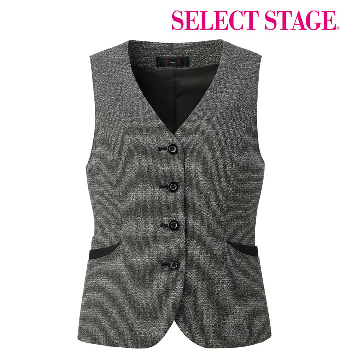 SA1000V ベスト 神馬本店 selectstage ストレッチ SDGs 事務服 制服 5号～19号 ポリエステル100％ エコツイルニットシリーズ