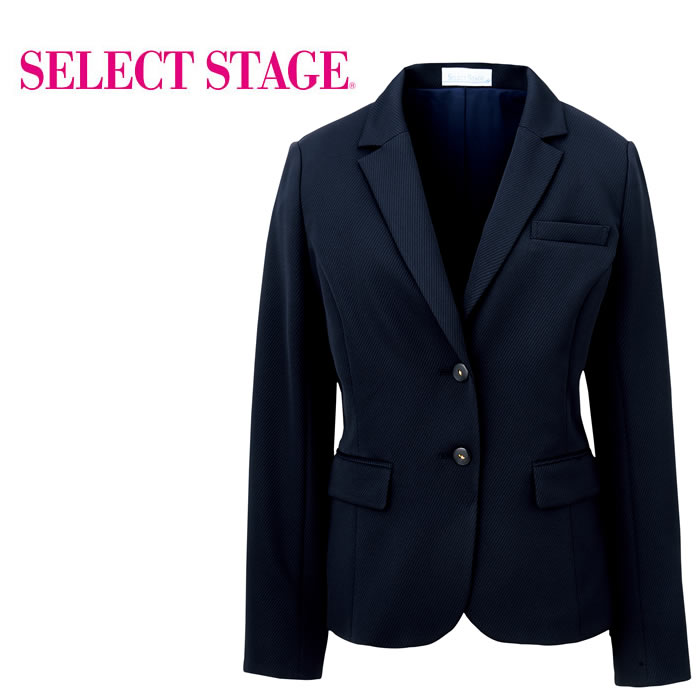 SA480J ジャケット 神馬本店 selectstage ストレッチ SDGs 事務服 制服 5号～19号 ポリエステル100％ 制菌エコツイルニットシリーズ