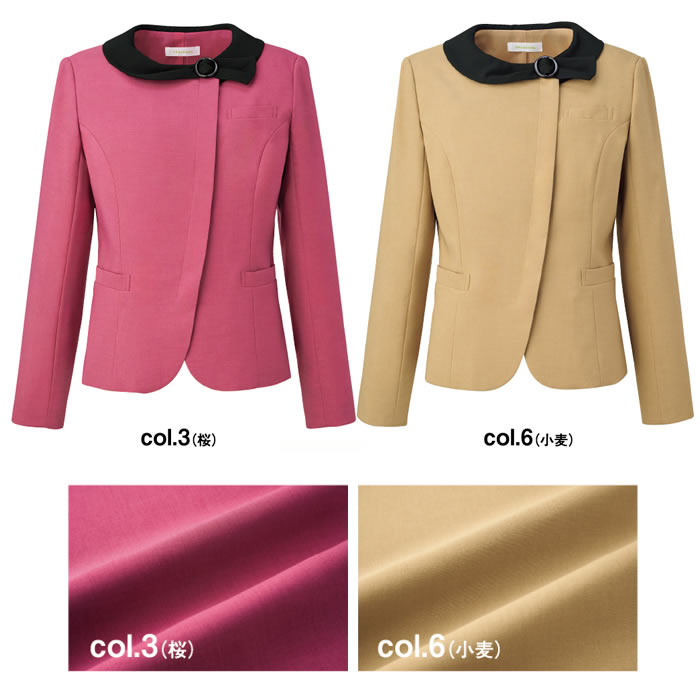 WN130J ジャケット 神馬本店 selectstage ストレッチ SDGs 事務服 制服 SS～5L ポリエステル100％ エコウェザーストレッチカラーバリエーション