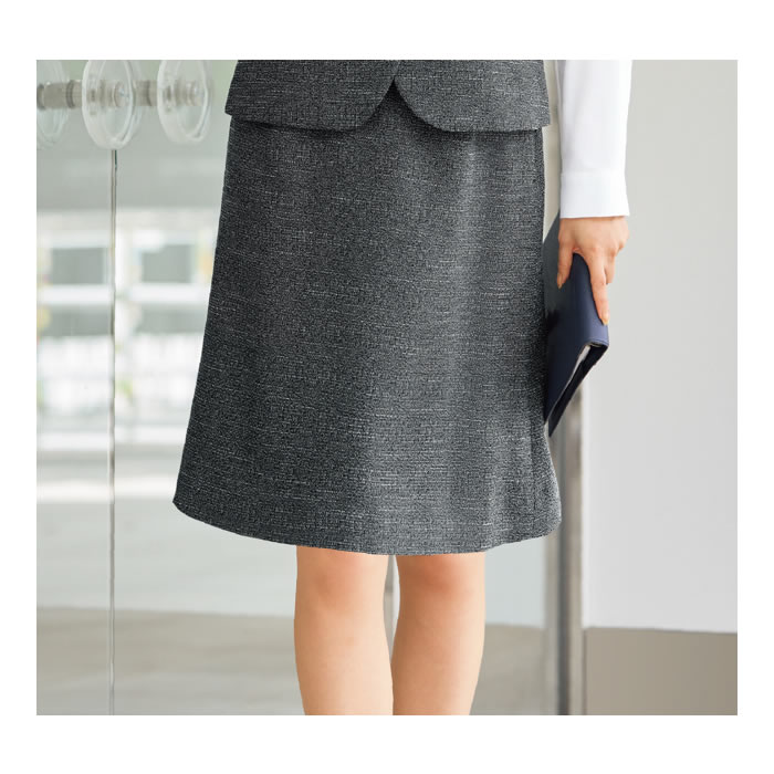 WN80S スカート Aライン 神馬本店 selectstage SDGs 事務服 制服 SS～5L ポリエステル95％・複合繊維5％ エコシックツイード