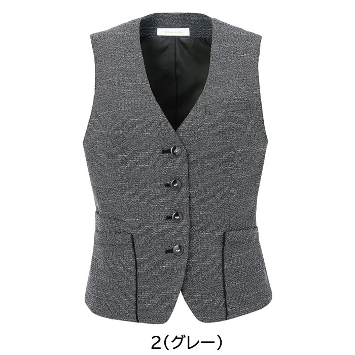 WN80V ベスト 神馬本店 selectstage 事務服 制服 5号～23号 ポリエステル95％・複合繊維5％ エコシックツイードカラーバリエーション