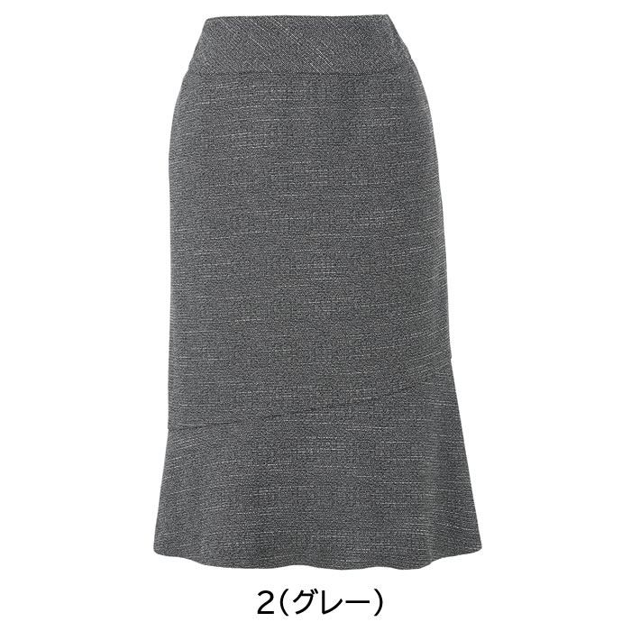 WN81S スカート 切り替えフレア 神馬本店 selectstage SDGs 事務服 制服 SS～5L ポリエステル95％・複合繊維5％ エコシックツイード-カラーバリエーション