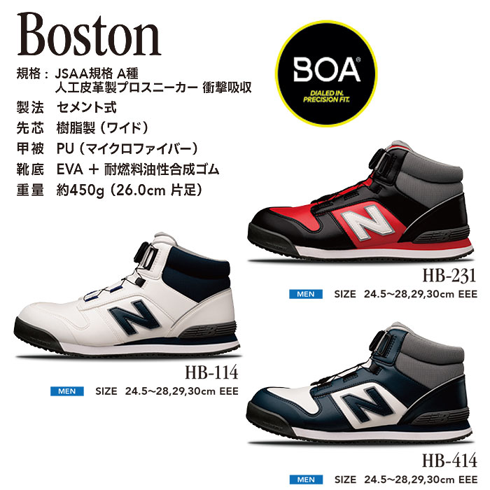new balance（ニューバランス）安全靴 Harrisburg（ハリスバーグ） ハイカット BOA仕様 安全スニーカー