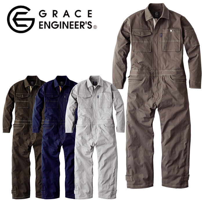 GE-900 フレックスダッドツナギ エスケープロダクト GRACE ENGINEER'S つなぎ服 オーバーオール ツナギ サロペット 作業服 作業着 SS～5L ポリエステル100％