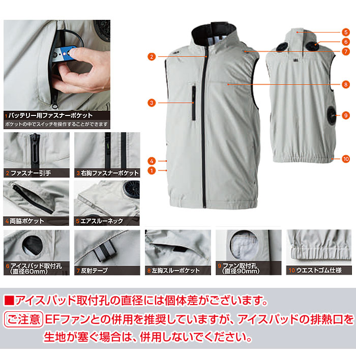 14109 アイスファンセット バッテリー付き 桑和 SOWA 春夏 作業服 作業着 ペルチェ素子＋空調ファン