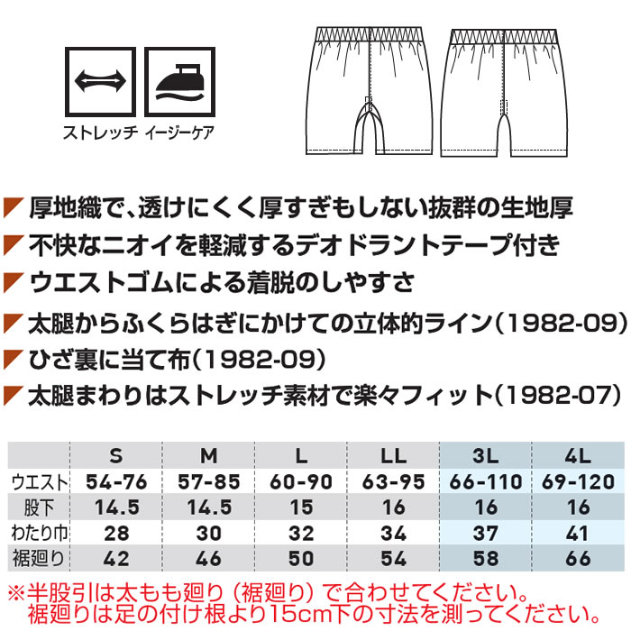 1982-07 ゴム半股引 桑和 SOWA 鯔背 INASE 祭り 作業着 作業着 S～4L 綿98％・ポリウレタン2％－サイズ