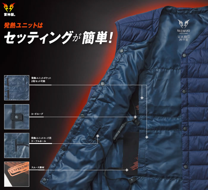 RD9570 発熱ユニット SUN-S サンエス 雷神服用