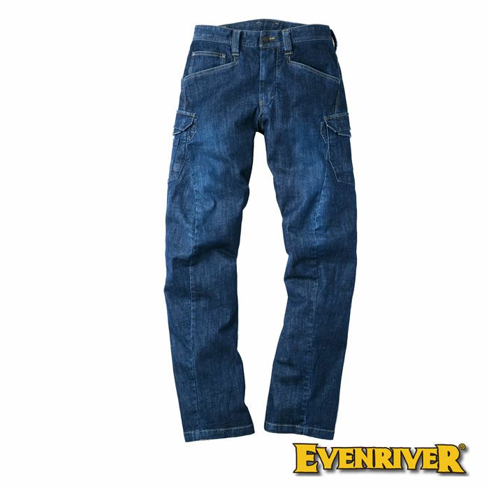 USD302 ストレッチブラストカーゴ EVENRIVER イーブンリバー 秋冬作業服 作業着 S～5L 綿99％・ポリウレタン1％ ストレッチデニム