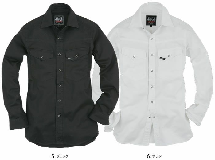 K-006 刺し子シャツ EVENRIVER イーブンリバー 秋冬作業服 作業着 M～4L 綿100％