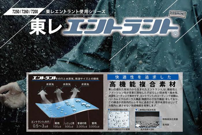 7200 レインコート・パンツ kurodaruma クロダルマ 作業服 作業着 M～4L ナイロン100％