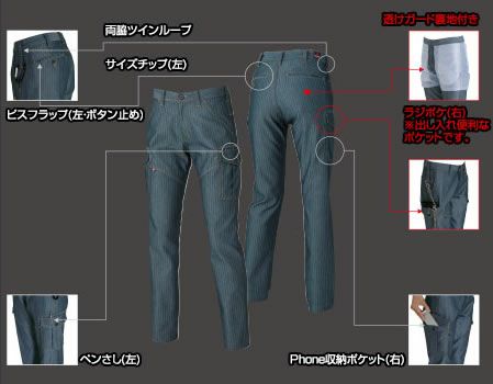 1519 レディースカーゴパンツ BURTLE バートル 制電 春夏作業服 作業着 S～LL 綿70％・ポリエステル30％ 日本製ヘリンボーン