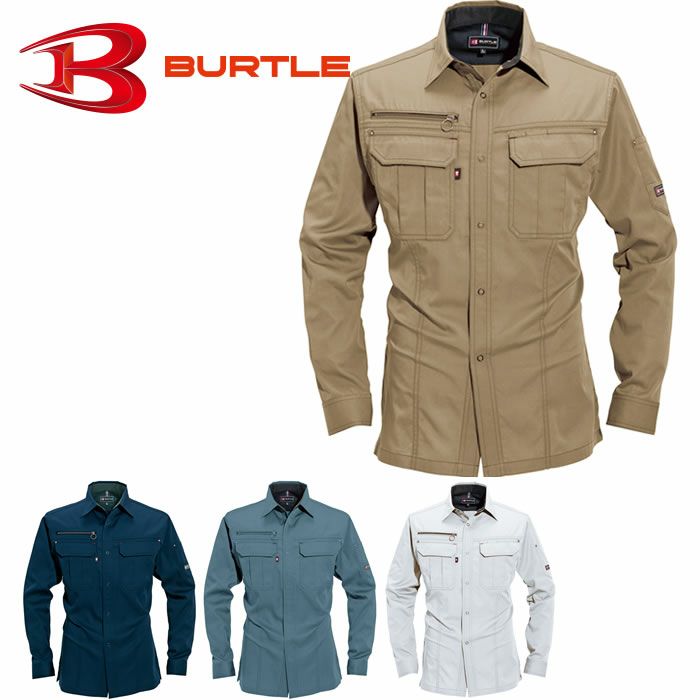 6103 長袖シャツ（ユニセックス） BURTLE バートル 春夏作業服 作業着 SS～5L ポリエステル65％・綿35％ 日本製T/Cライトチノ