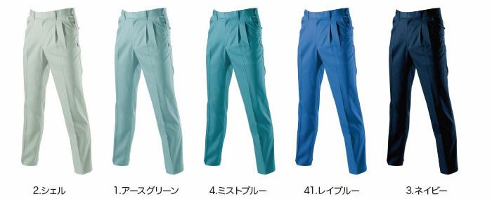 6027 ツータックパンツ BURTLE バートル 春夏作業服 作業着 70～125ｃｍ ポリエステル65％・綿35％ 日本製エコライトチノ