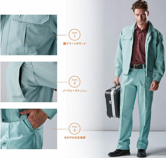 119 ワンタックスラックス 桑和 SOWA 春夏作業服 作業着 73～120 ポリエステル100％