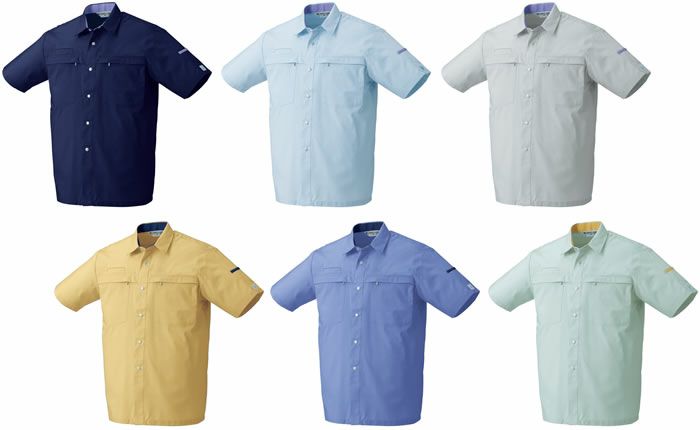 26370 半袖シャツ kurodaruma クロダルマ 春夏作業服 作業着 S～5L 綿65％・ポリエステル35％ シーティング