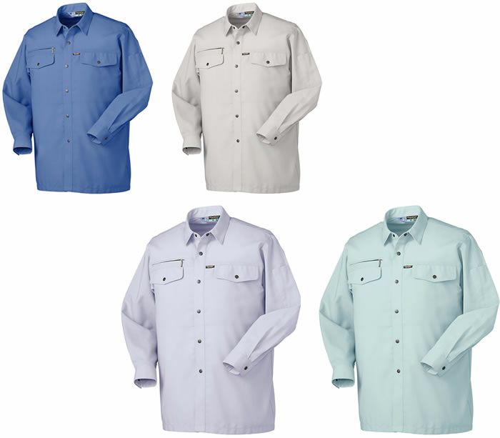 25055 長袖シャツ kurodaruma クロダルマ 春夏作業服 作業着 S～5L ポリエステル45％・綿40％・麻15％ シーティング
