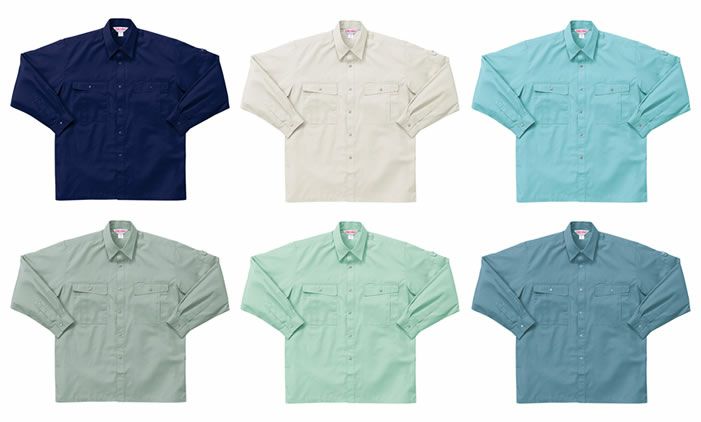 2540 長袖シャツ kurodaruma クロダルマ 春夏作業服 作業着 S～5L ポリエステル65％・綿35％ サマーツイル