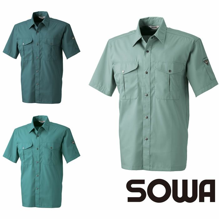 457 VA457 半袖シャツ 桑和 SOWA 春夏作業服 作業着 M～6L ポリエステル65％・綿35％ T/Cソフトライトツイル
