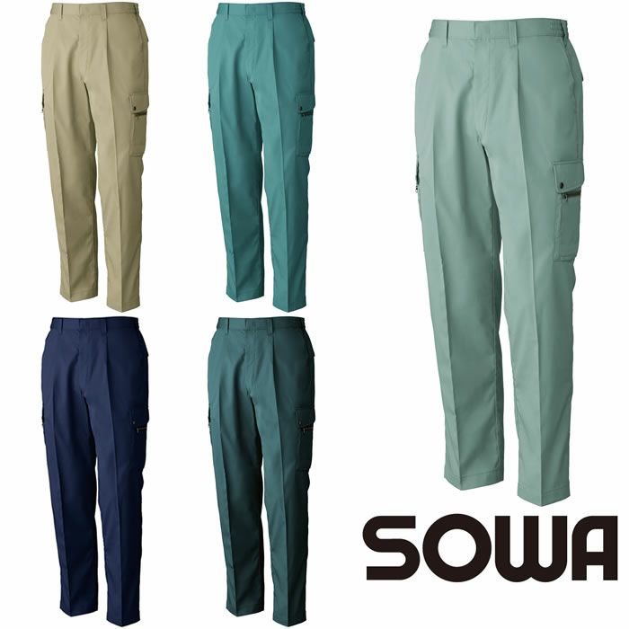 458 VA458 ワンタックカーゴパンツ 桑和 SOWA 春夏作業服 作業着 S～6L ポリエステル65％・綿35％ T/Cソフトライトツイル