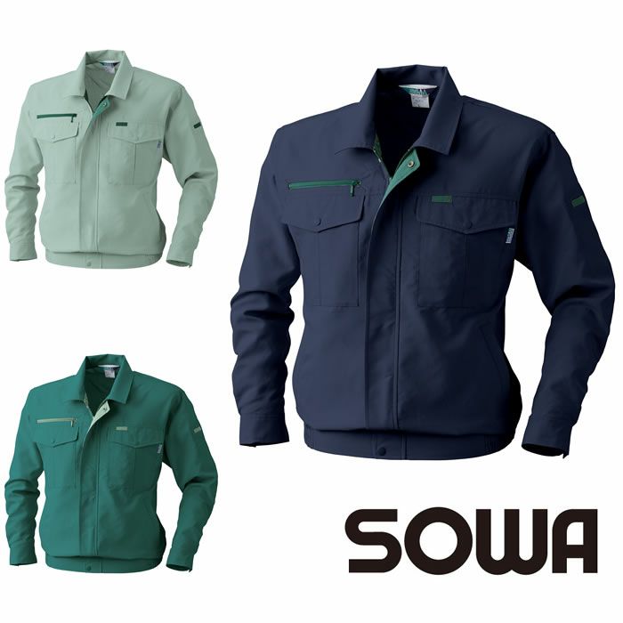 913 VA913 長袖ブルゾン 桑和 SOWA 春夏作業服 作業着 M～6L ポリエステル90％・綿10％ サマー裏綿