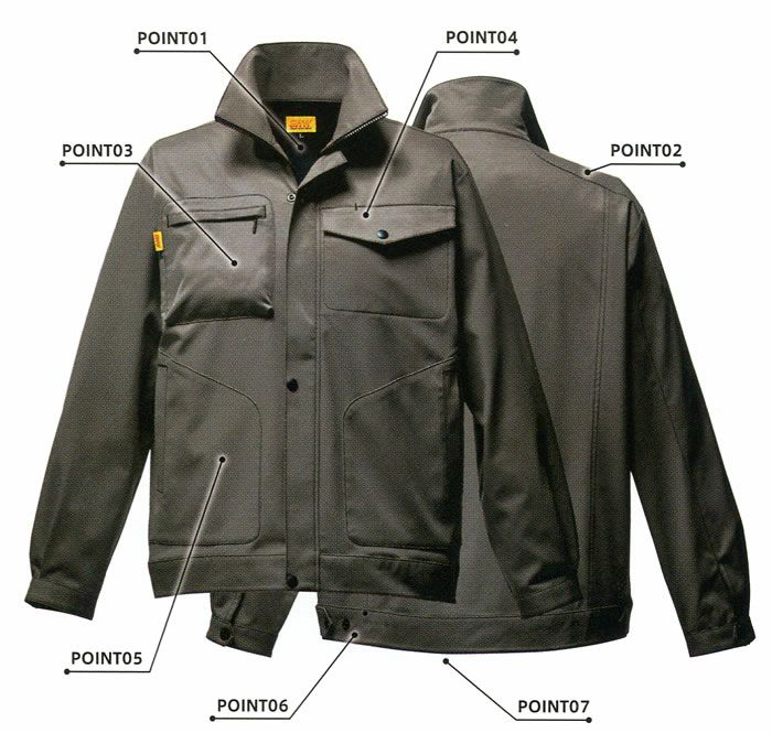 SW105 メンズフィールドジャケット ビッグボーン 秋冬作業服 作業着 S～5L ポリエステル100％