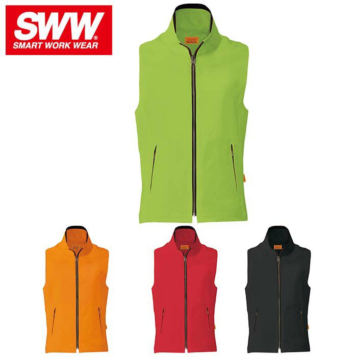 SW528 メンズ・レディース兼用シャミランベスト ビッグボーン 春夏作業服 作業着 SS～5L ポリエステル100％