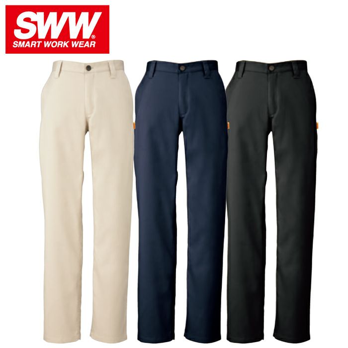 SW111 メンズテーパードチノパンツ ビッグボーン 秋冬作業服 作業着 70～120 ポリエステル80％・綿20％