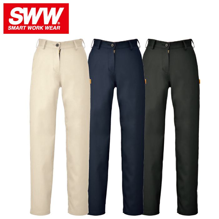 SW112 レディーステーパードチノパンツ ビッグボーン 秋冬作業服 作業着 7号～17号 ポリエステル80％・綿20％