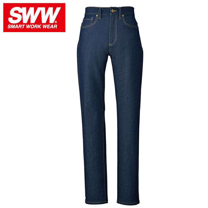 SW131 メンズテーパードデニムパンツ ビッグボーン 秋冬作業服 作業着 70～120 綿81％・ポリエステル18%・ポリウレタン1％