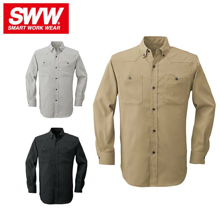 SW515 メンズ・レディース兼用ウェスタンシャツ ビッグボーン 春夏作業服 作業着 SS～5L ポリエステル100％
