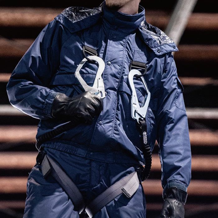 8387F フルハーネス用防寒ジャケット ビッグボーン 秋冬作業服 作業着 S-6L ポリエステル100％ 裏地：メッシュ+ アルミ+ 高機能綿(40g) キルト加工 マイクロタフタ