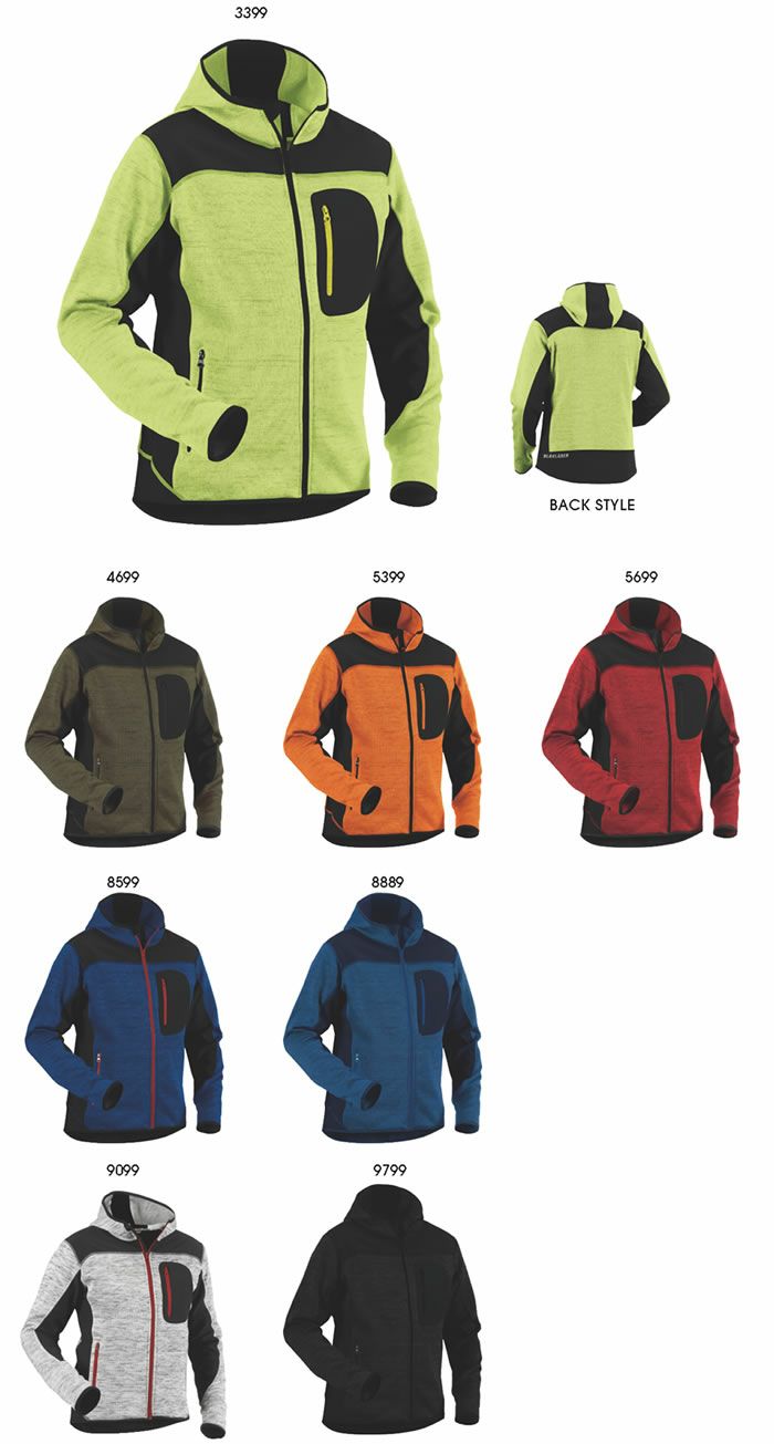 8219-2117 KNITTED JACKET ビッグボーン BLAKLADER 秋冬作業服 作業着 XS-XXL ポリエステル100％