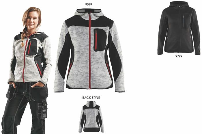 8220-2117 LADIES KNITTED JACKET ビッグボーン BLAKLADER 秋冬作業服 作業着 XS-L ポリエステル100％