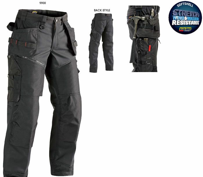 8214-2517 CRAFTSMAN TROUSERS X1500 SOFTSHELL ビッグボーン BLAKLADER 秋冬作業服 作業着 C42-C60 ポリエステル100％ 3層ソフトシェルストレッチ