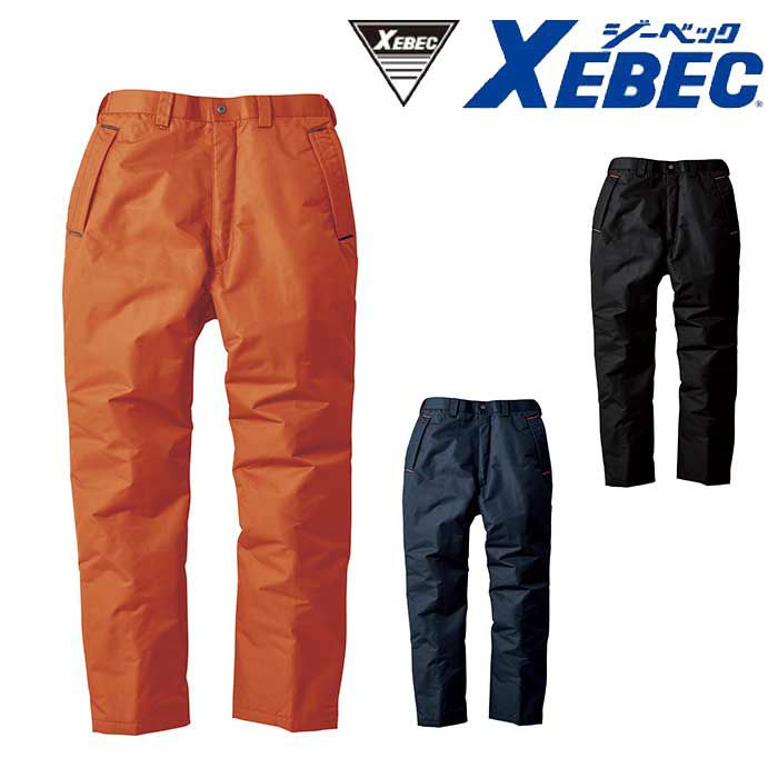 590 防水防寒パンツ XEBEC ジーベック 秋冬作業服 防寒着 S～5L （表）ポリエステル100％　（裏）ポリエステル100％　（中綿）ポリエステル100％ タッサー・タフタ
