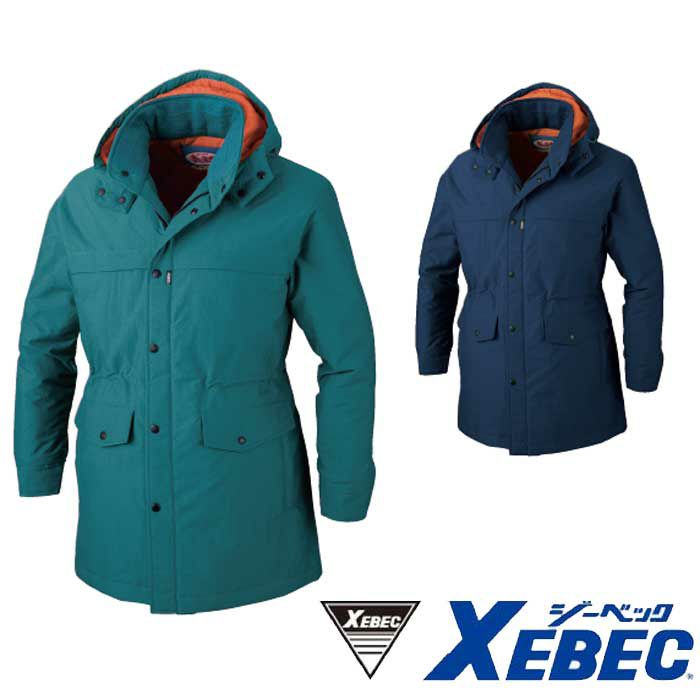 756 防寒コート XEBEC ジーベック 秋冬作業服 防寒着 M～5L （表）ナイロン100％　（裏）ナイロン100％　（中綿）ポリエステル100％ ナイロンタッサー