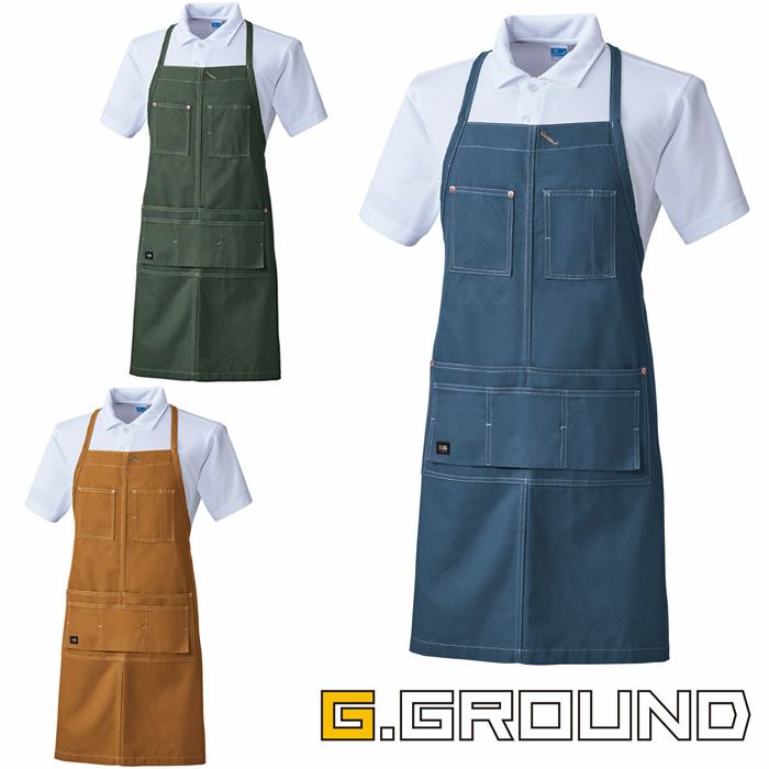 10131 エプロン（首掛け） 桑和 SOWA エプロン フリー 綿100％ キャンバス