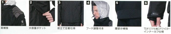 18246 メガヒートES防水防寒ジャケット TSDESIGN 藤和 作業服 秋冬 防寒着 防寒服 S～6L ポリエステル100％ ESマイクロリップ