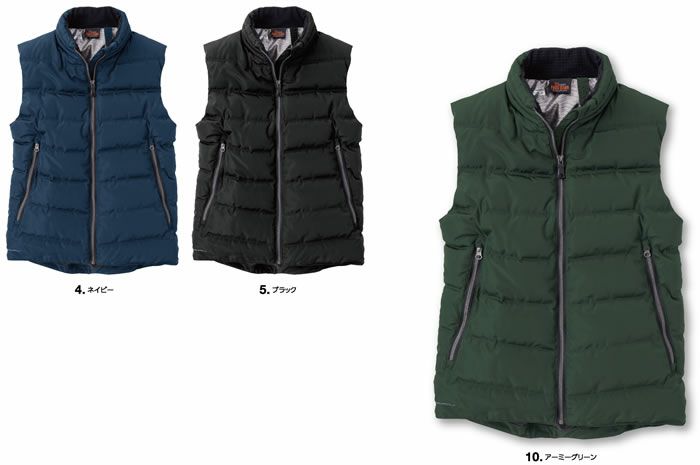 R-195 ファイバーダウンヒートベスト EVENRIVER イーブンリバー 秋冬作業服 作業着 S～5L ポリエステル100％