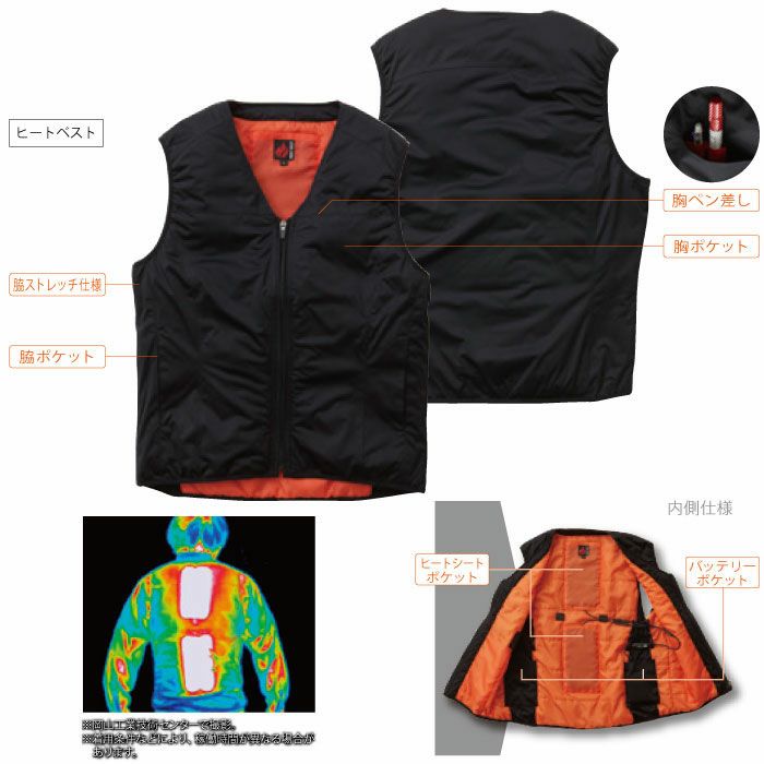 SOWA|桑和|G.GROUND|17019ヒートベストコンプリートセット|作業服通販