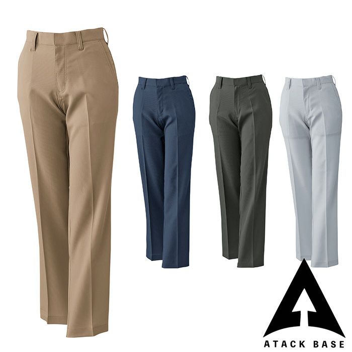 45182 ストレッチパンツ レディ－ス ATACKBASE アタックベース 春夏 S～3L ポリエステル100％