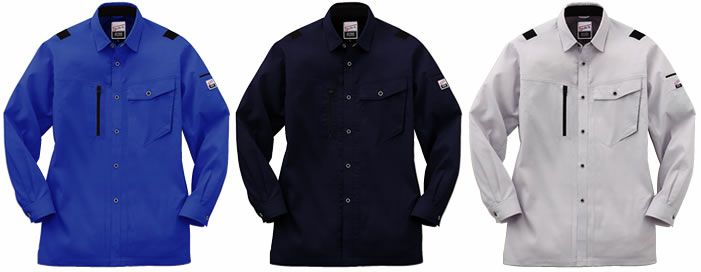 WA11819 長袖シャツ SUN-S サンエス 春夏作業服 S～6L ポリエステル80％・綿20％ ストレッチハチスハニカム